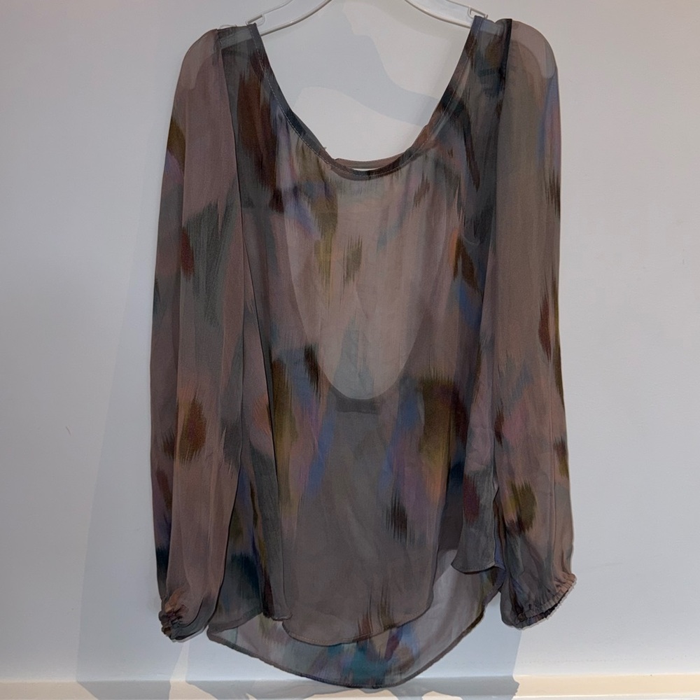 Chic Multicolor Sheer Blouse